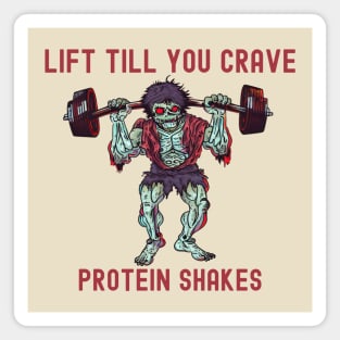 Protein shakes Zombie Apocalypse deadlift zombie gym motivation Magnet